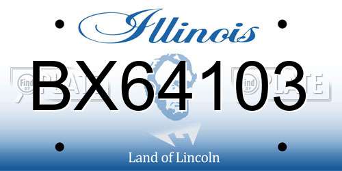 BX64103 Illinois License Plate