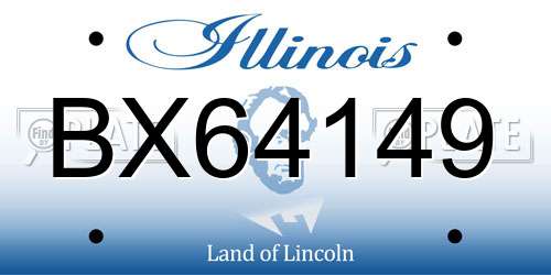 BX64149 Illinois License Plate