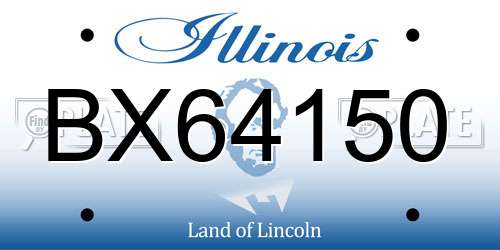 BX64150 Illinois License Plate