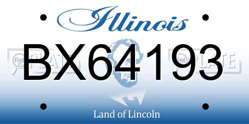 BX64193 Illinois License Plate