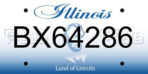 BX64286 Illinois License Plate