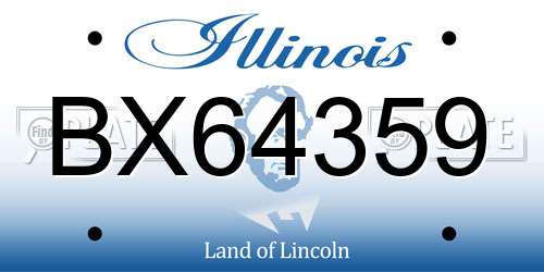 BX64359 Illinois License Plate