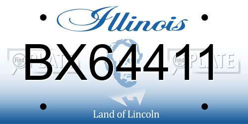 BX64411 Illinois License Plate