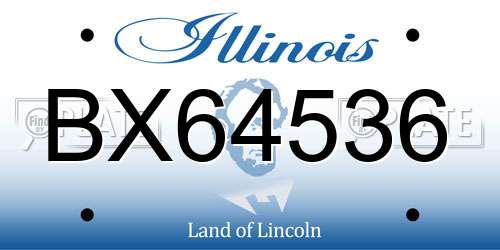 BX64536 Illinois License Plate