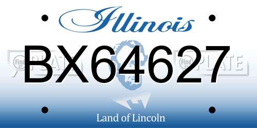 BX64627 Illinois License Plate
