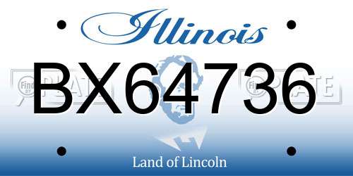 BX64736 Illinois License Plate