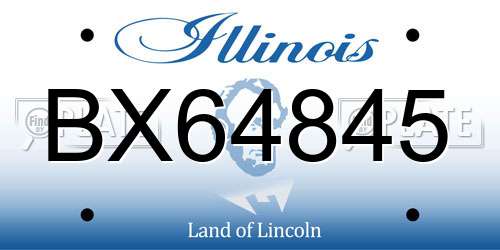 BX64845 Illinois License Plate