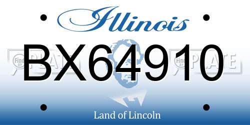 BX64910 Illinois License Plate