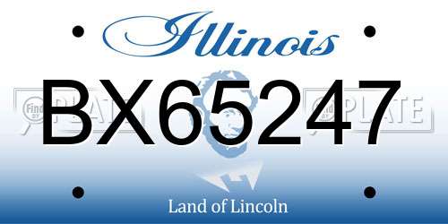 BX65247 Illinois License Plate