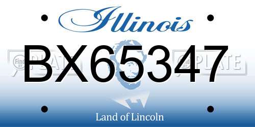 BX65347 Illinois License Plate