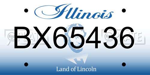 BX65436 Illinois License Plate
