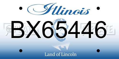 BX65446 Illinois License Plate