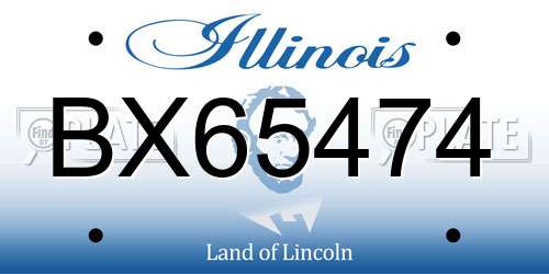 BX65474 Illinois License Plate