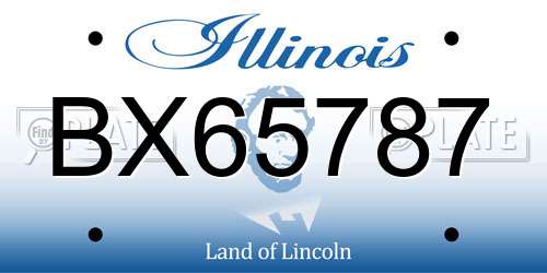 BX65787 Illinois License Plate
