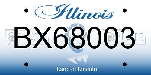 BX68003 Illinois License Plate