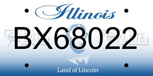 BX68022 Illinois License Plate