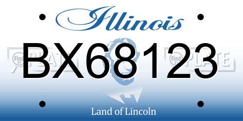 BX68123 Illinois License Plate