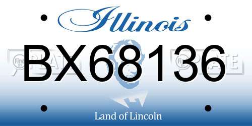 BX68136 Illinois License Plate