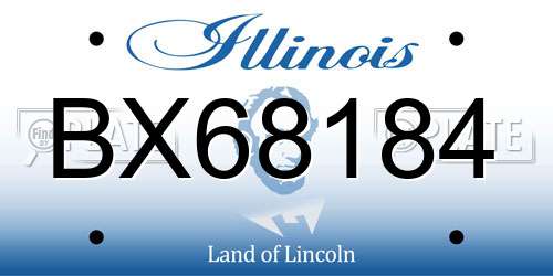 BX68184 Illinois License Plate