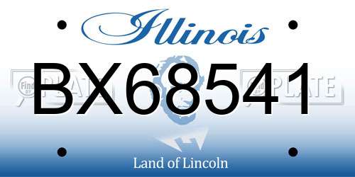 BX68541 Illinois License Plate