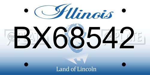 BX68542 Illinois License Plate