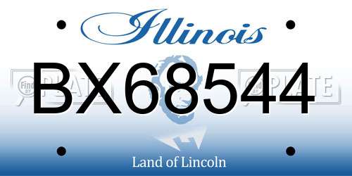 BX68544 Illinois License Plate