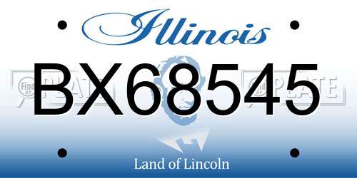 BX68545 Illinois License Plate