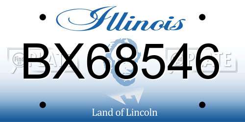 BX68546 Illinois License Plate