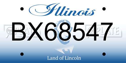 BX68547 Illinois License Plate