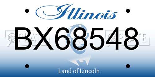 BX68548 Illinois License Plate