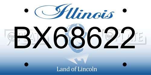 BX68622 Illinois License Plate