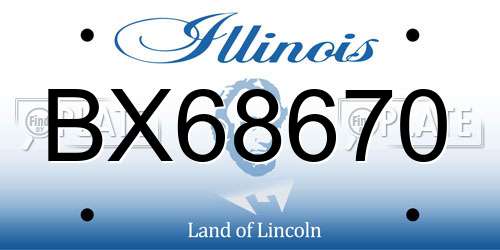 BX68670 Illinois License Plate