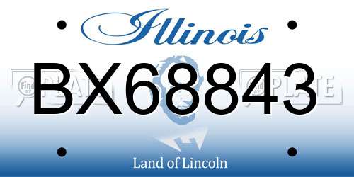BX68843 Illinois License Plate