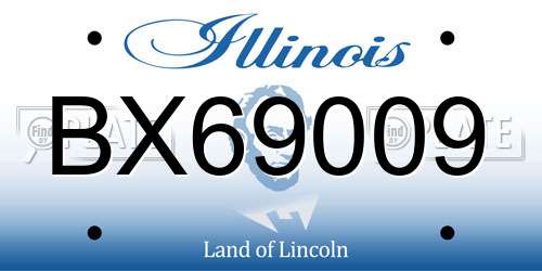 BX69009 Illinois License Plate