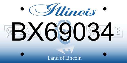 BX69034 Illinois License Plate
