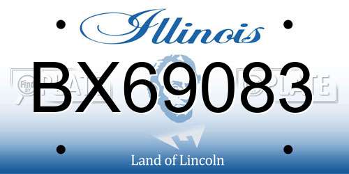 BX69083 Illinois License Plate