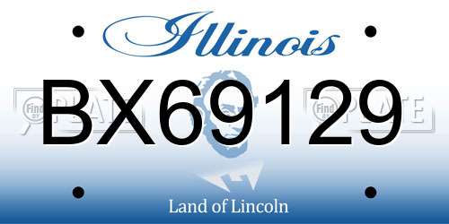 BX69129 Illinois License Plate