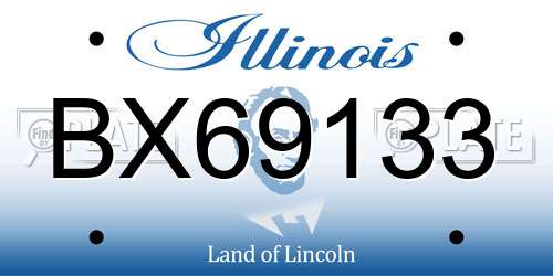 BX69133 Illinois License Plate