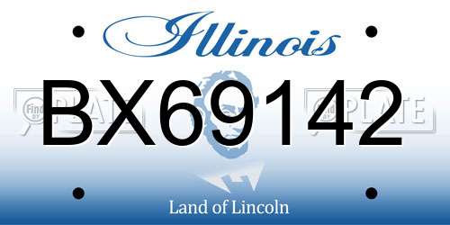 BX69142 Illinois License Plate