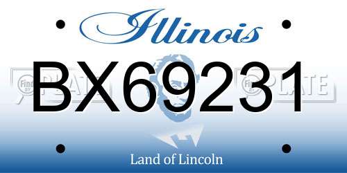BX69231 Illinois License Plate