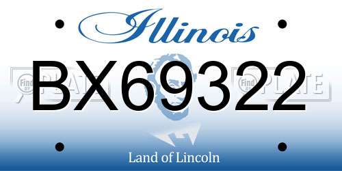 BX69322 Illinois License Plate