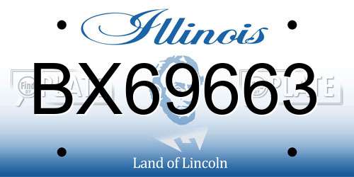 BX69663 Illinois License Plate