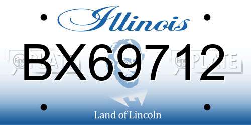 BX69712 Illinois License Plate