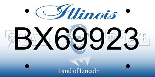 BX69923 Illinois License Plate