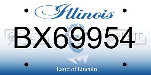 BX69954 Illinois License Plate