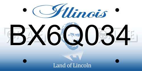 BX6Q034 Illinois License Plate