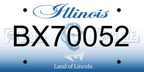 BX70052 Illinois License Plate