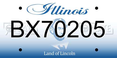 BX70205 Illinois License Plate