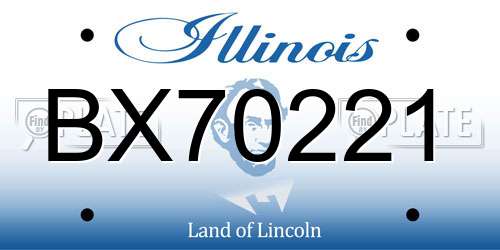 BX70221 Illinois License Plate