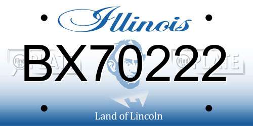BX70222 Illinois License Plate